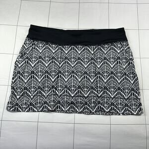 Title Nine Skort Womens XL Black White Printed Pull On Athletic Active Mini Golf